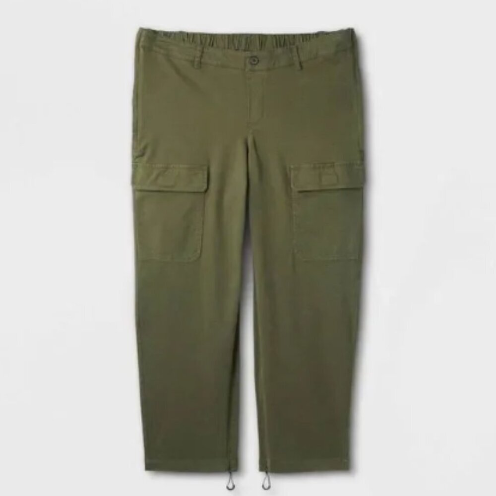 NWT Women's Loose Fit Utility Adaptive Cargo Pants - Universal Thread Green 26